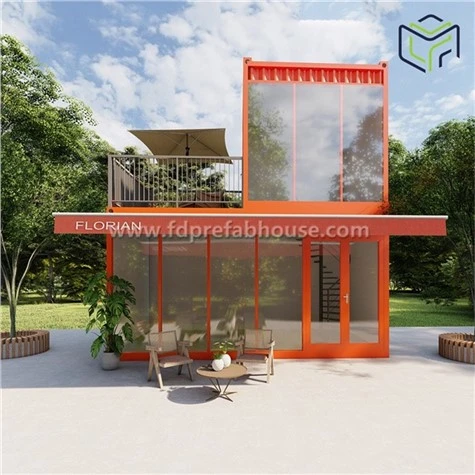 Contrasting Color Combined Container Cafe